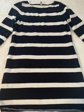 J.Crew Black and White Striped Knit Dress Size XXS
